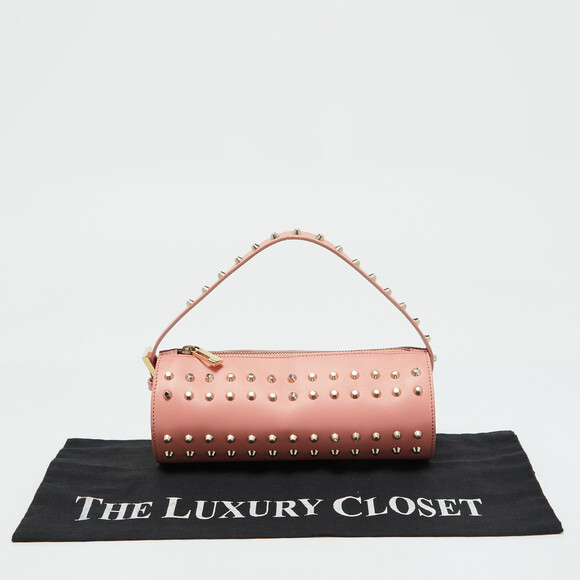 Fendi Peach Pink Leather Studded Mini #158870F41B - Picture 9 of 9